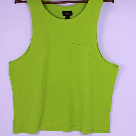 0273-CPO Provisions Neon Green Tank Top – Size Small - Picture 1 of 6